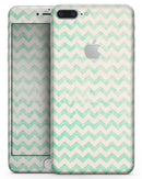 Faded Aqua Chevron Pattern - Skin-kit for the iPhone 8 or 8 Plus
