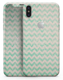 Faded Aqua Chevron Pattern - iPhone X Skin-Kit