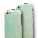 Faded Aqua Rococo Pattern iPhone 6/6s or 6/6s Plus 2-Piece Hybrid INK-Fuzed Case