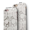 Faded Black and White Cauliflower Damask Pattern iPhone 6/6s or 6/6s Plus 2-Piece Hybrid INK-Fuzed Case