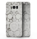 Faded Black and White Cauliflower Damask Pattern - Samsung Galaxy S8 Full-Body Skin Kit