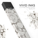 Faded Black and White Cauliflower Damask Pattern - Premium Decal Protective Skin-Wrap Sticker compatible with the Juul Labs vaping device