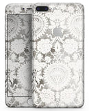 Faded Black and White Cauliflower Damask Pattern - Skin-kit for the iPhone 8 or 8 Plus