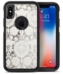 Faded Black and White Cauliflower Damask Pattern - iPhone X OtterBox Case & Skin Kits