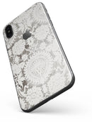 Faded Black and White Cauliflower Damask Pattern - iPhone X Skin-Kit