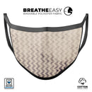 Faded Black and White Chevron Pattern - Made in USA Mouth Cover Unisex Anti-Dust Cotton Blend Reusable & Washable Face Mask with Adjustable Sizing for Adult or Child