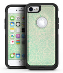 Faded Blue-Green Rococo Pattern - iPhone 7 or 7 Plus Commuter Case Skin Kit