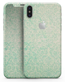 Faded Blue-Green Rococo Pattern - iPhone X Skin-Kit