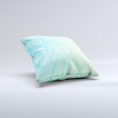 Faded Blue Green Subtle Floral ink-Fuzed Decorative Throw Pillow