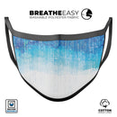Faded Blue Watercolor Strokes - Made in USA Mouth Cover Unisex Anti-Dust Cotton Blend Reusable & Washable Face Mask with Adjustable Sizing for Adult or Child