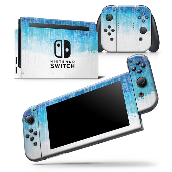 Faded Blue Watercolor Strokes - Skin Wrap Decal for Nintendo Switch Lite Console & Dock - 3DS XL - 2DS - Pro - DSi - Wii - Joy-Con Gaming Controller