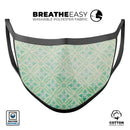 Faded Blue and Green Overlapping CIrcles - Made in USA Mouth Cover Unisex Anti-Dust Cotton Blend Reusable & Washable Face Mask with Adjustable Sizing for Adult or Child