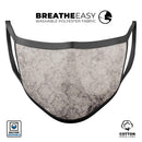 Faded Brown Damask Pattern - Made in USA Mouth Cover Unisex Anti-Dust Cotton Blend Reusable & Washable Face Mask with Adjustable Sizing for Adult or Child