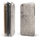 Faded Brown Verticle Damask Pattern iPhone 6/6s or 6/6s Plus 2-Piece Hybrid INK-Fuzed Case