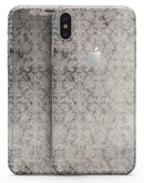Faded Brown Verticle Damask Pattern - iPhone X Skin-Kit