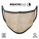Faded Brown and Yellow Rococo Pattern - Made in USA Mouth Cover Unisex Anti-Dust Cotton Blend Reusable & Washable Face Mask with Adjustable Sizing for Adult or Child