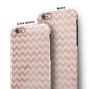 Faded Cocoa and Light Pink Chevron Pattern iPhone 6/6s or 6/6s Plus 2-Piece Hybrid INK-Fuzed Case
