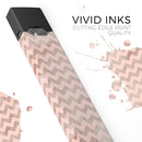Faded Cocoa and Light Pink Chevron Pattern - Premium Decal Protective Skin-Wrap Sticker compatible with the Juul Labs vaping device