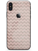 Faded Cocoa and Light Pink Chevron Pattern - iPhone X Skin-Kit