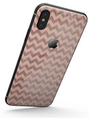 Faded Cocoa and Light Pink Chevron Pattern - iPhone X Skin-Kit