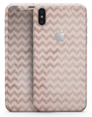 Faded Cocoa and Light Pink Chevron Pattern - iPhone X Skin-Kit