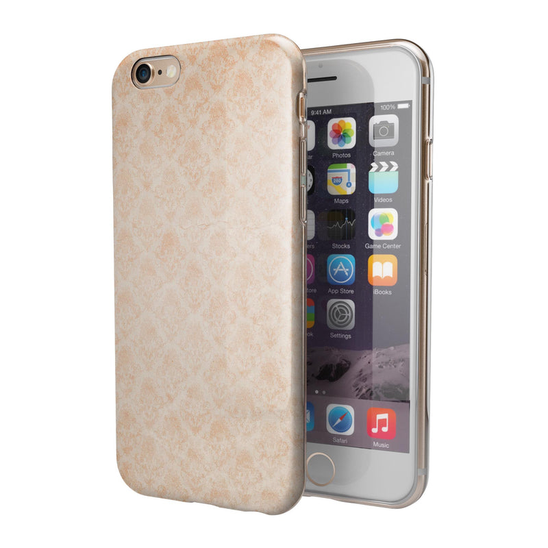 Faded Coral Grunge Royal Pattern iPhone 6/6s or 6/6s Plus 2-Piece Hybrid INK-Fuzed Case