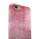 Faded Deep Pink Damask Pattern iPhone 6/6s or 6/6s Plus 2-Piece Hybrid INK-Fuzed Case