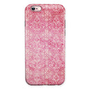 Faded Deep Pink Damask Pattern iPhone 6/6s or 6/6s Plus 2-Piece Hybrid INK-Fuzed Case