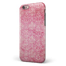 Faded Deep Pink Damask Pattern iPhone 6/6s or 6/6s Plus 2-Piece Hybrid INK-Fuzed Case