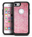 Faded Deep Pink Damask Pattern - iPhone 7 or 7 Plus Commuter Case Skin Kit