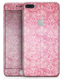 Faded Deep Pink Damask Pattern - Skin-kit for the iPhone 8 or 8 Plus
