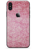 Faded Deep Pink Damask Pattern - iPhone X Skin-Kit