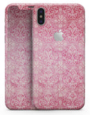 Faded Deep Pink Damask Pattern - iPhone X Skin-Kit