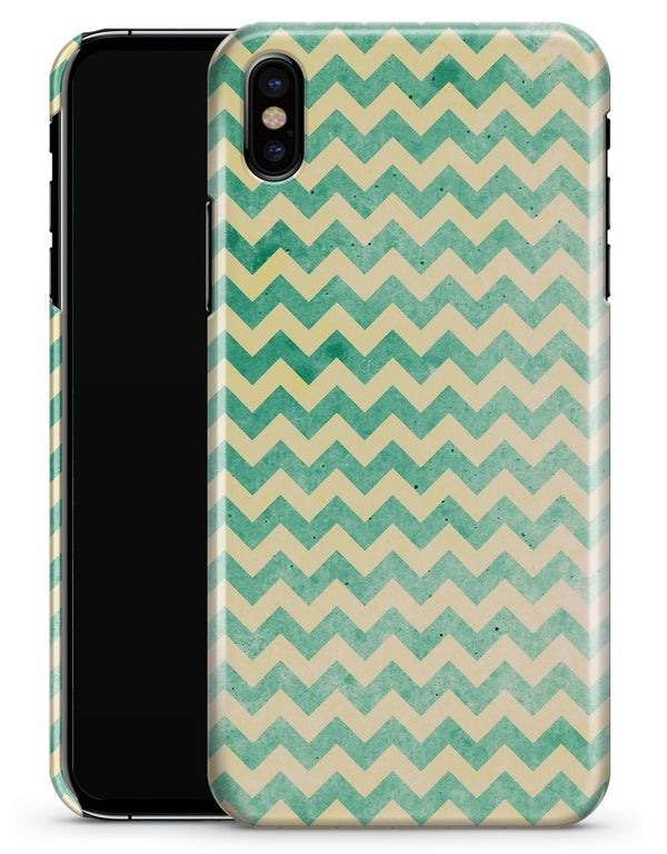 Faded Green Chevron Pattern - iPhone X Clipit Case