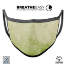 Faded Green Grunge Inflated Damask Pattern - Made in USA Mouth Cover Unisex Anti-Dust Cotton Blend Reusable & Washable Face Mask with Adjustable Sizing for Adult or Child