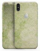 Faded Green Grunge Inflated Damask Pattern - iPhone X Skin-Kit