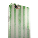 Faded Green Vertical Stripes iPhone 6/6s or 6/6s Plus 2-Piece Hybrid INK-Fuzed Case
