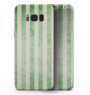 Faded Green Vertical Stripes - Samsung Galaxy S8 Full-Body Skin Kit