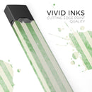 Faded Green Vertical Stripes - Premium Decal Protective Skin-Wrap Sticker compatible with the Juul Labs vaping device