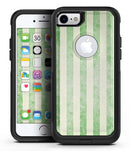 Faded Green Vertical Stripes - iPhone 7 or 7 Plus Commuter Case Skin Kit