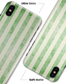 Faded Green Vertical Stripes - iPhone X Clipit Case