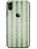Faded Green Vertical Stripes - iPhone X Skin-Kit