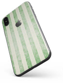 Faded Green Vertical Stripes - iPhone X Skin-Kit