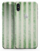 Faded Green Vertical Stripes - iPhone X Skin-Kit