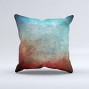 Faded Grunge Color Surface Extract ink-Fuzed Decorative Throw Pillow