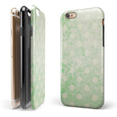 Faded Grunge Green White Polka Dot Pattern iPhone 6/6s or 6/6s Plus 2-Piece Hybrid INK-Fuzed Case