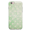 Faded Grunge Green White Polka Dot Pattern iPhone 6/6s or 6/6s Plus 2-Piece Hybrid INK-Fuzed Case