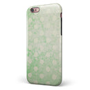 Faded Grunge Green White Polka Dot Pattern iPhone 6/6s or 6/6s Plus 2-Piece Hybrid INK-Fuzed Case