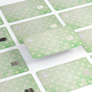 Faded Grunge Green White Polka Dot Pattern - Premium Protective Decal Skin-Kit for the Apple Credit Card