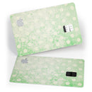 Faded Grunge Green White Polka Dot Pattern - Premium Protective Decal Skin-Kit for the Apple Credit Card